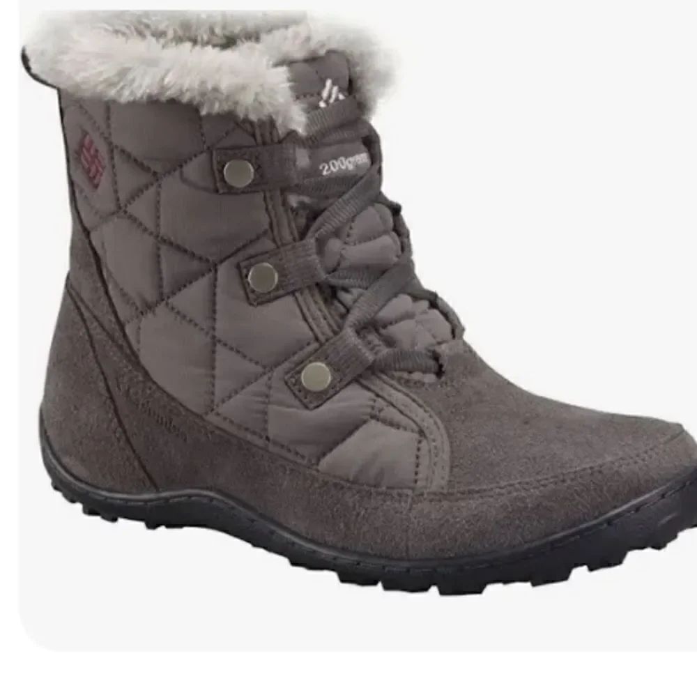 Columbia Women's Minx Shorty Omni Heat Boot Shale/Dark Raspberry size 6.5